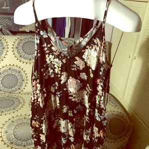 Black Floral maxi dress with thin straps